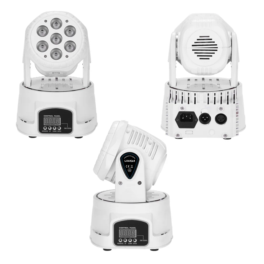 7LED 105W RGBW 9/14 Channel DMX512 мини-светильник с вращающейся головкой для сценического освещения, лампа для дискотеки в помещении, KTV, Клубные, вечерние, рождественские