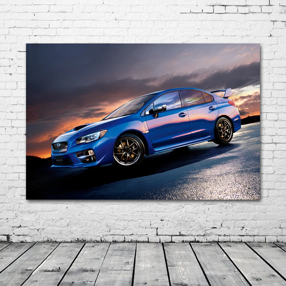 Sport Car Subarus Impreza Wrx Sti Wallpaper Supercar Poster Canvas Print Paintings Wall Art For Living Room Decor