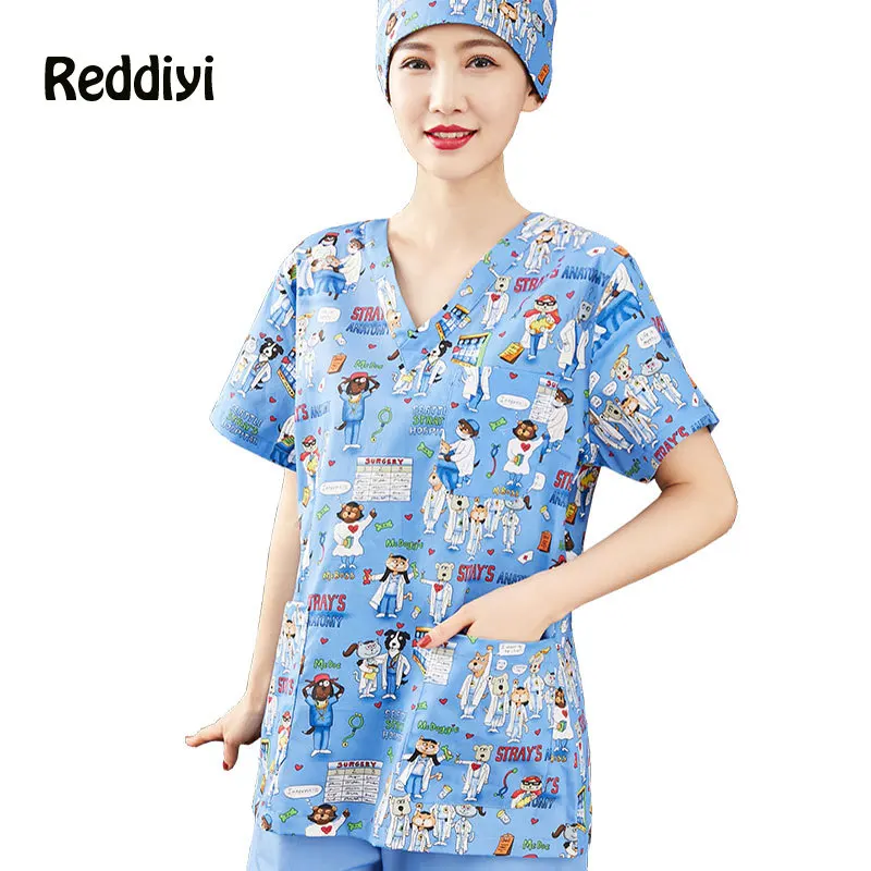 New can withstand high temperature disinfection beauty salon nursing uniform lab uniform pet shop Scrub Work clothes