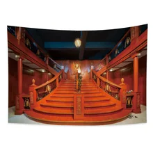 

European style Palace Interior 3D Printed Tapestry Beautiful Red Building Stairs Wall Carpet Mandala Hippie Decor Beach Mat