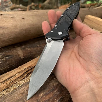 

Micro technology Folding knife 3259 Aviation aluminum Handle M390 Blade bearing pocket knife Outdoor edc training knives