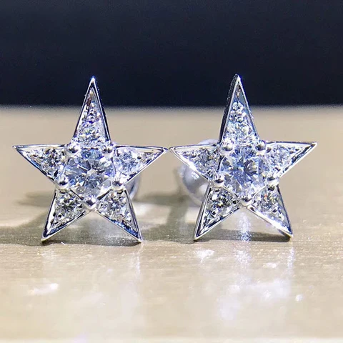 Simple Stylish Star Earrings for Girls Fashion Versatile Women Accessories Wedding Party Dail Wear Statement Jewelry Gift