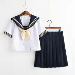 Japanese Sailor Suit Women's High School Long-Sleeved Business Attire JK Uniform Pleated Skirt Student Costume School Uniform