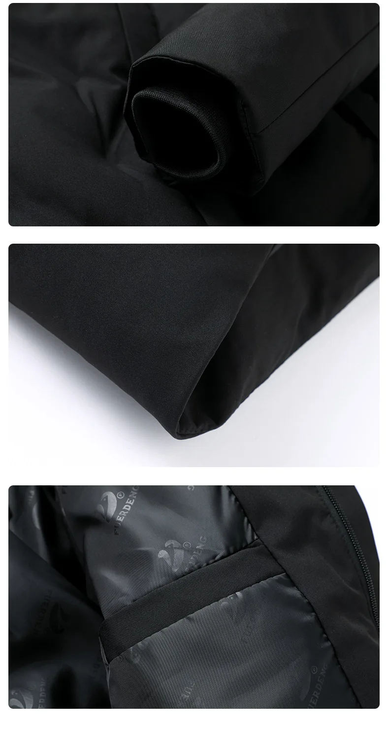 Winter Men Fur Collar Sweater New Products Fashion Middle-aged Business Men'S Wear Mid-length Warm Cotton-padded Jacket Coa