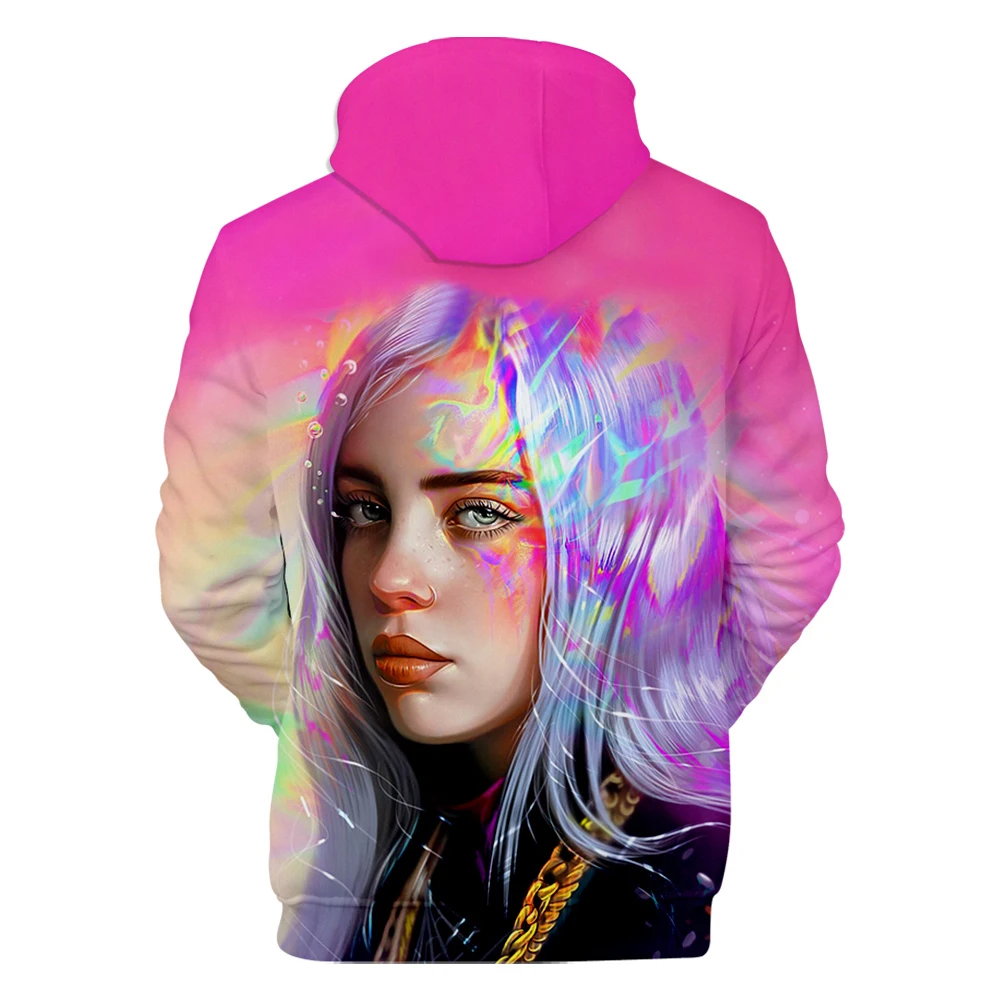 Толстовки с капюшоном Billie Eilish для женщин и мужчин, модные детские осенние толстовки с капюшоном, пуловеры с 3D принтом Billie Eilish для девочек