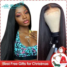 Ali Grace Hair Brazilian Straight Lace Closure Wigs Pre Plucked Hairline with Baby Hair Human Hair 4x4 6x6 Closure Wigs