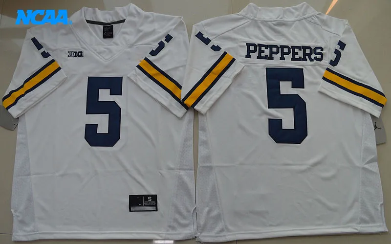 Новое поступление высокое качество Jabrill Peppers#5 Футболка колледжа ограниченная Спортивная футболка S-XXXL