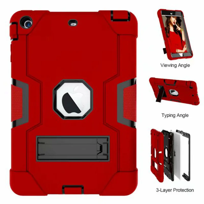 IBuyiWin сверхмощный защитный чехол(силикон+ ПК) для Ipad Mini 1 2 3 7," планшет Funda Capa чехол для детей+ пленка для экрана+ ручка