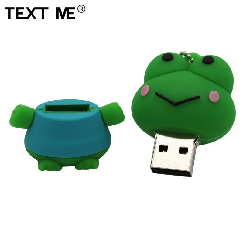 TEXT ME мультфильм Милая лягушка модель usb2.0 4 ГБ 8 ГБ 16 ГБ 32 ГБ 64 ГБ флеш-накопитель USB флеш-накопитель креативный флеш-накопитель