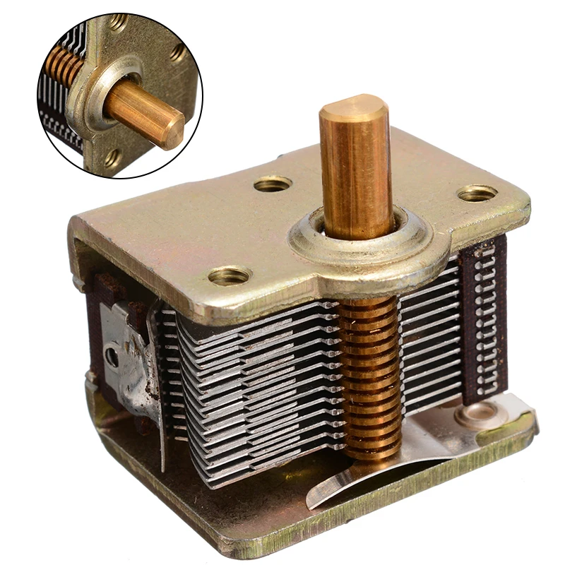

Durable 200V DC Single Joint Air Dielectric Variable Capacitor 12PF to 365PF Variable Capacitor for Radio 35*29*26mm