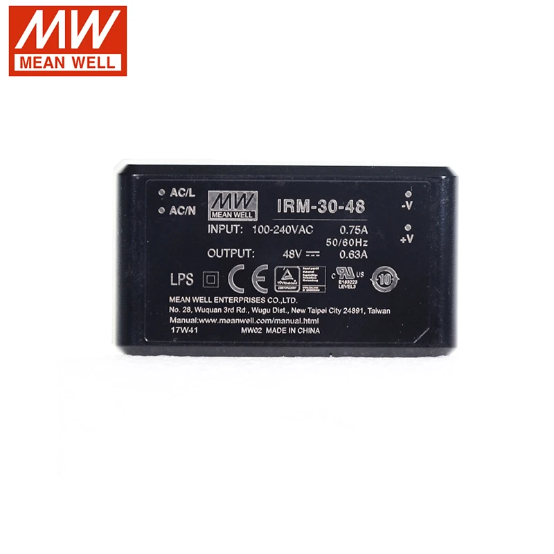 MEAN WELL IRM-30-48 30 Вт PCB сборный инкапсулированный силовой модуль 110 В/220 В переменного тока до 48 В постоянного тока а Meanwell модуль питания PSU