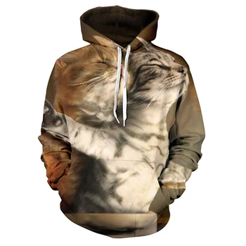 

Anime Cat Printed Sweatshirts Men Hoodies 3d Printing Cat Pullover Streetwear Tracksuit Anime Men Women Tops Clothing Oversize