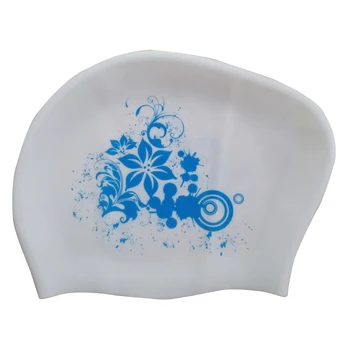 

Women Ladies Printed Long Hair Sports Swimming Cap Adults Fashion Hat Waterproof Ear Protection Elastic Non Slip Soft Silicone