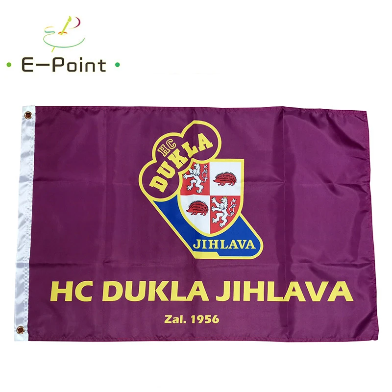 Флаг Чешской Республики хоккейная команда HC Dukla Jihlava размер 3 фута * 5 футов (90*150 см)