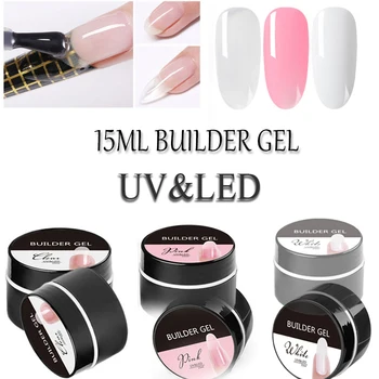 

Building Gel SET Poly Gel Clear White Pink For Finger Extension UV Gel Polish Forms for Nail Extension nail primer/polish gel
