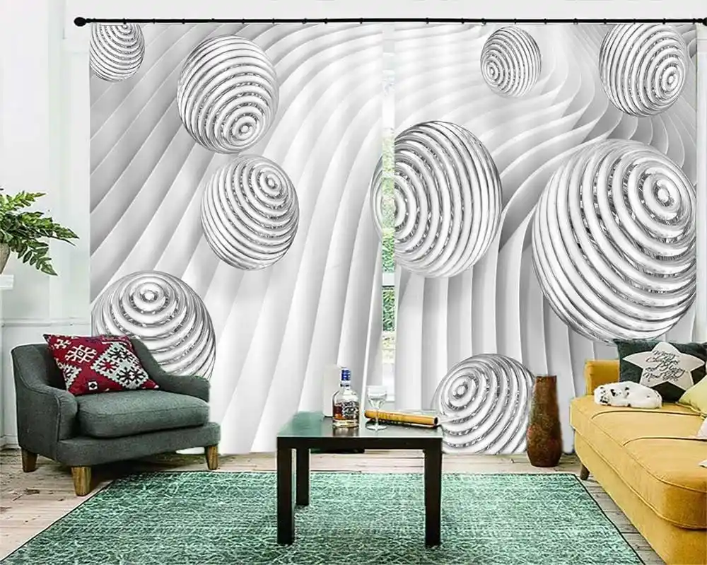 2019 Vorhang Schlafzimmer Blackout Curtains Three Dimensional Sphere Living Room Bedroom Modern Window Curtains Aliexpress