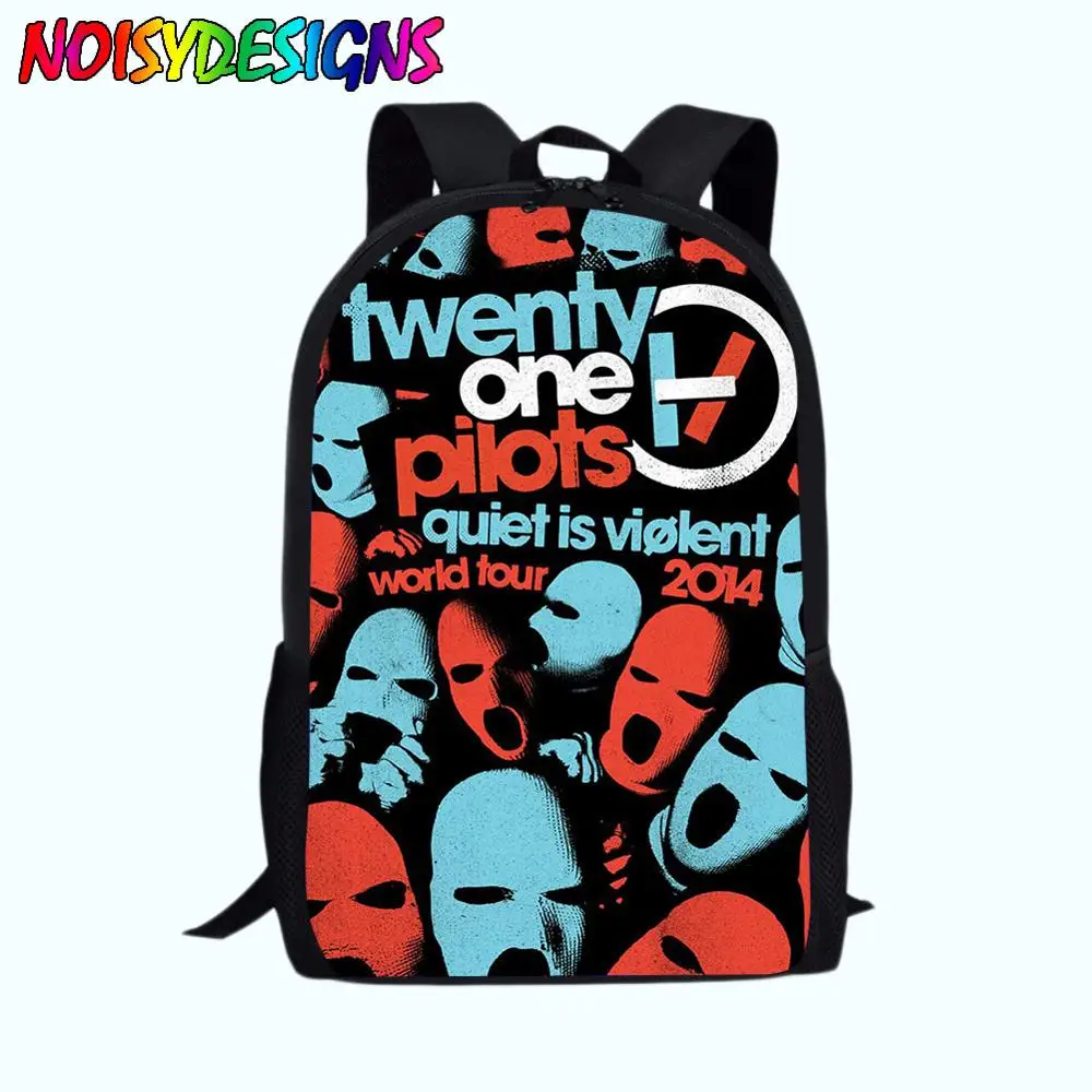 WHEREISART Twenty one pilots печать школьные сумки рюкзаки черный plecak мальчики девочки ортопедический рюкзак дропшиппинг