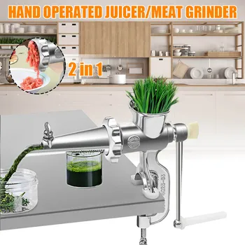 

2 In 1 Household Operated Juicer Food Meat Grinder Juice Squeezer Press Extractor Meat Fruit Vegetable Wheatgrass