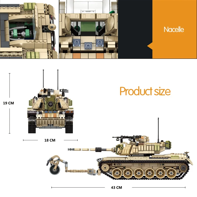 Online 1753 Pcs Armee Thema M60 MAGACH Tank Bausteine Legoingly Military WW2 Waffe Soldat Figuren Ziegel Spielzeug für Jungen