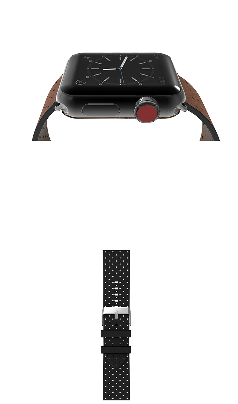 Applicable For Apple Watch5 4 3 2 1 38mm/40mm/42mm/44mm breathable perforated leather For apple strap fashion For apple strap