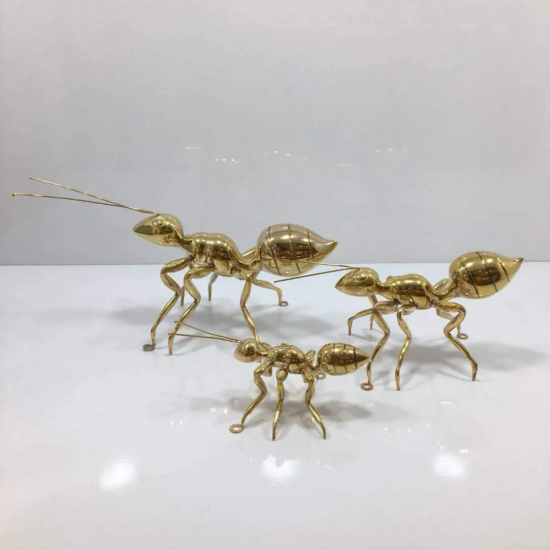 

American-Style Fine Copper Ant Soft Loading Crafts Creative Living Room Hotel Model Room Clubhouse Exhibition Hall Animal Decora