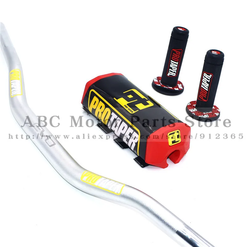 Руль для PRO Taper Pack Bar 1-1/" ручка бар колодки ручки Pit Pro Racing Dirt Pit Bike мотоцикл CNC 28,5 мм адаптер - Цвет: Silver A