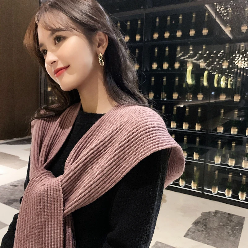 

High Quality Lovely Style Shawl autumn hooded scarf autumn and winter all-match knitted scarf hat one female winter outfit