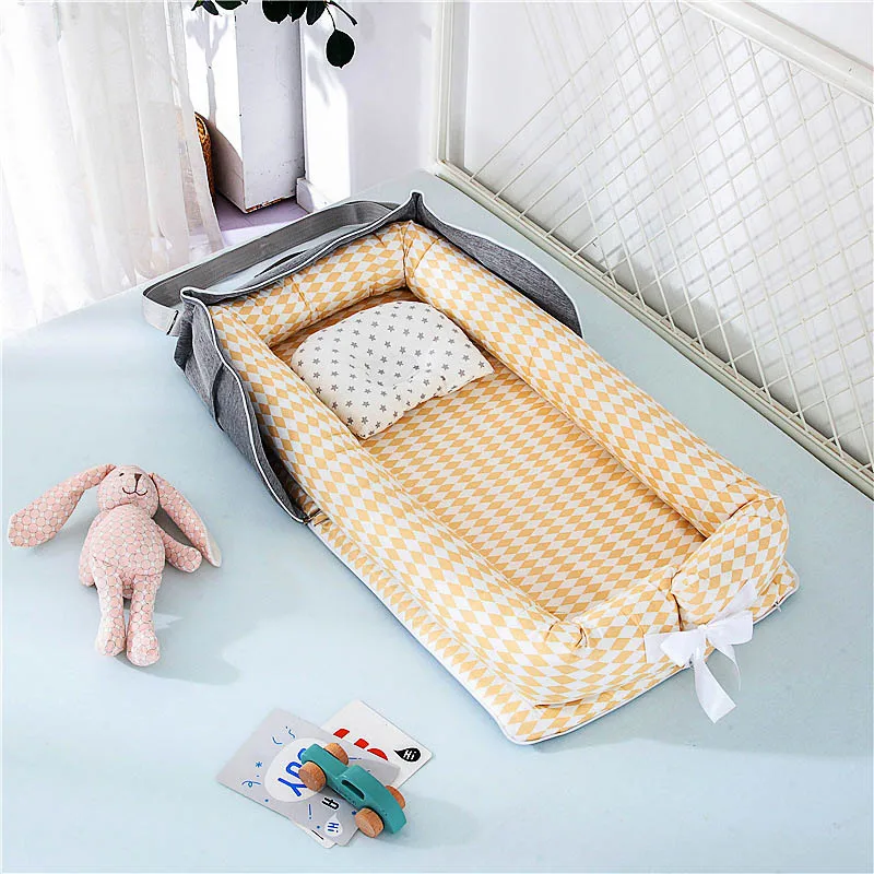 Cojín de cuna para recién nacido, valla para cochecito con bolsa de viaje, corralito portátil para bebé, juego para cama, cuna para bebé