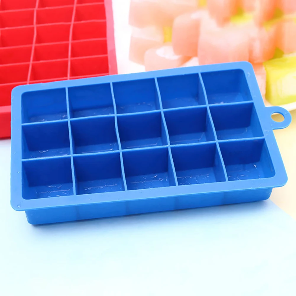 15 Grids Non-toxic Durable Ice Making Tray Mold DIY Jelly Juice Mould Kitchen Bar Accessories