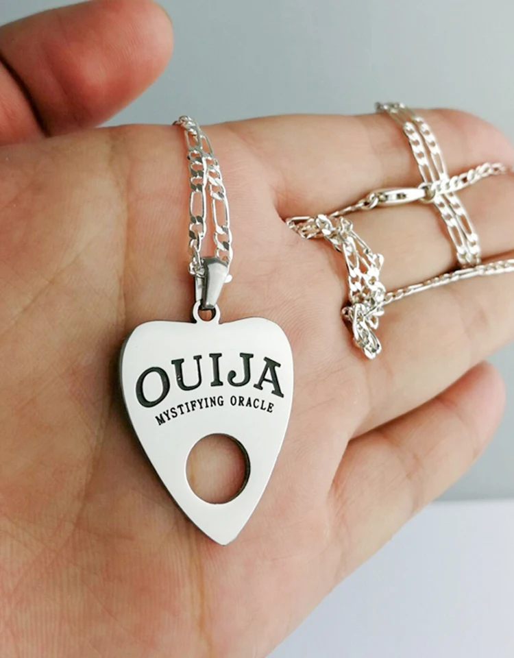 Hongtu-1PC сердце Ouija доска планшет ожерелье кулон из нержавеющей стали цепь 2" унисекс высокое качество пирсинг ювелирные изделия для тела