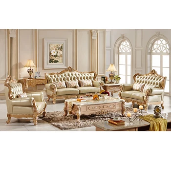

New Design Classic Baroque Gold Living Room Sofa Set