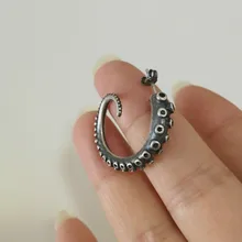 Винтажные женские серьги-гвоздики в готическом стиле, осьминог, щупальца, ювелирные сережки кальмар, женские и мужские аксессуары, Aretes De Mujer