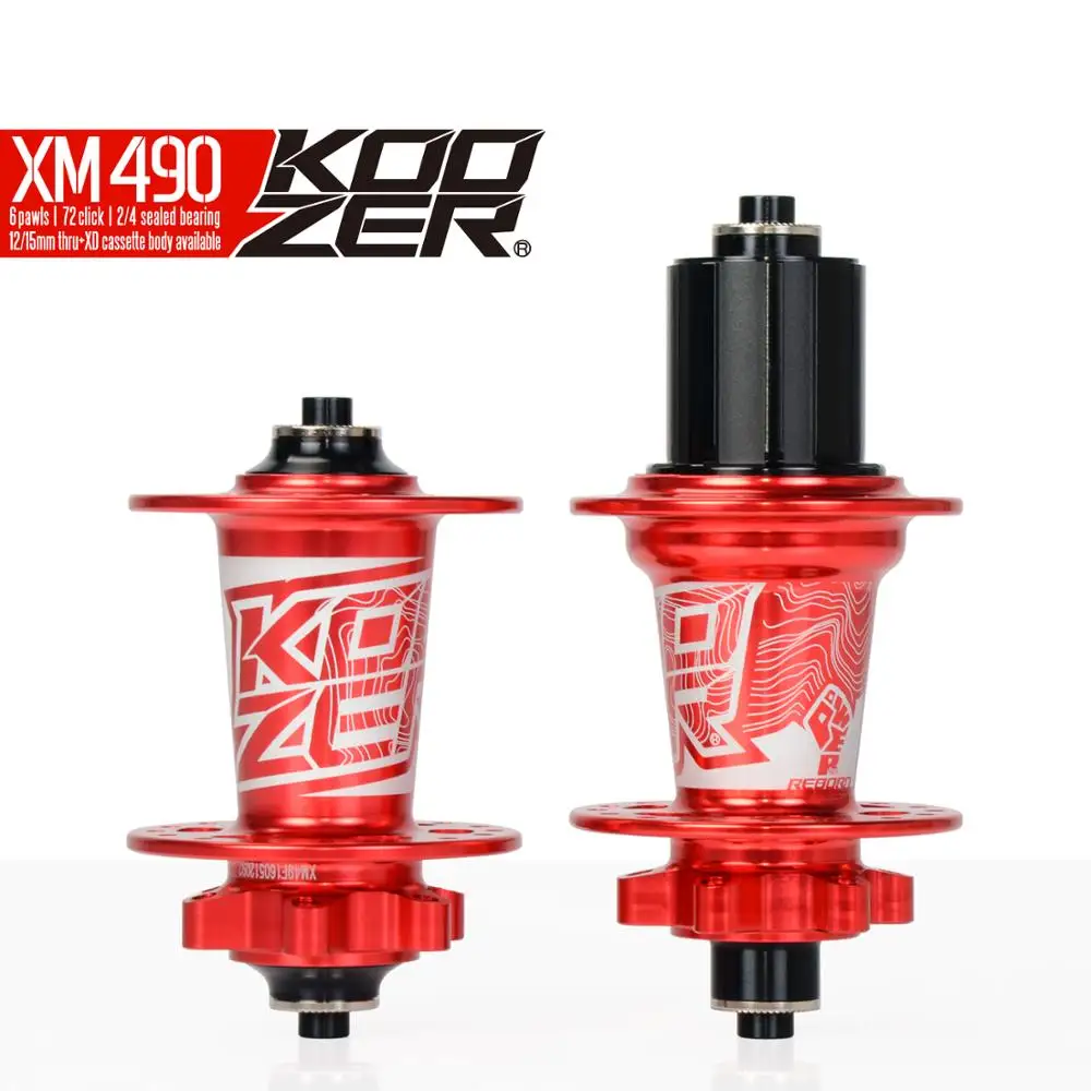 Koozer XM490 MTB горный велосипед концентратор 4 Versiegelt Lager Naben Hinten 10*135 мм QR 100*15 12*142 мм через 32 løcher диск Bremse Fahrr - Цвет: red pair SHIMANO