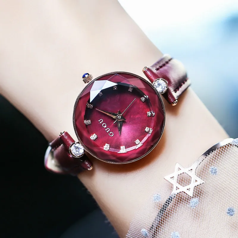 

Watch Women Luxury Brand Fashion Small Dial Simple Genuine Leather Watchband Casual Rhinestone Quartz Wristwatch Reloj Mujer