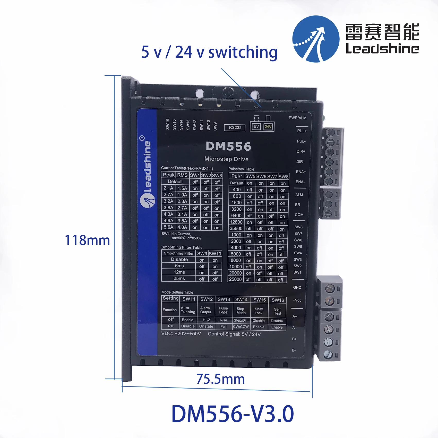 

Original Leadshine DM556-V3.0 NEMA17 Stepper Motor Drive NEMA23 Stepper Motor Driver