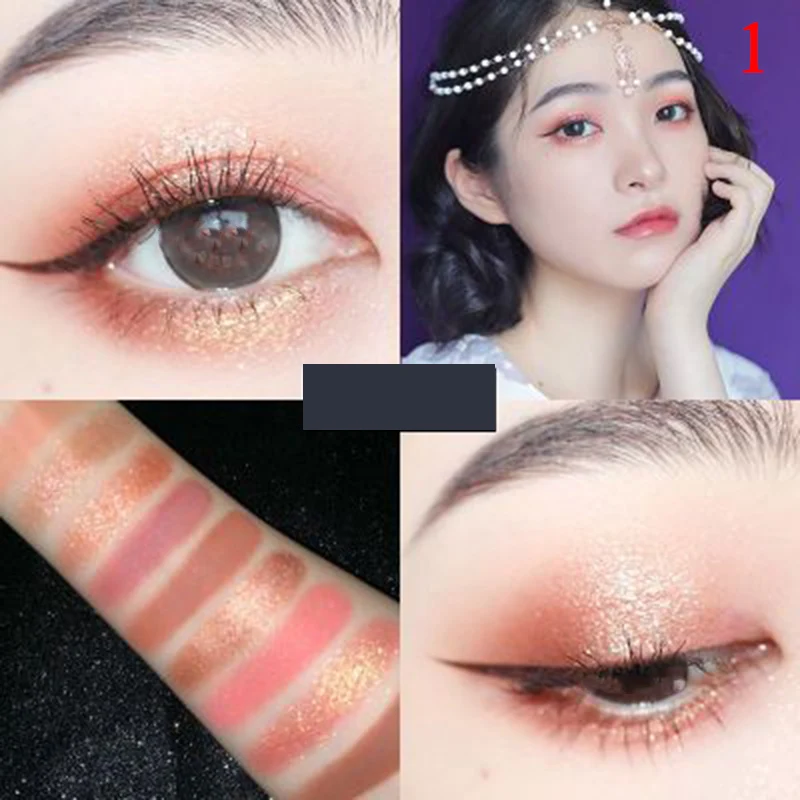 9 Color Eyeshadow Palette Glitter Matte Pearly Lustre Earth Color Eye Shadow FM88