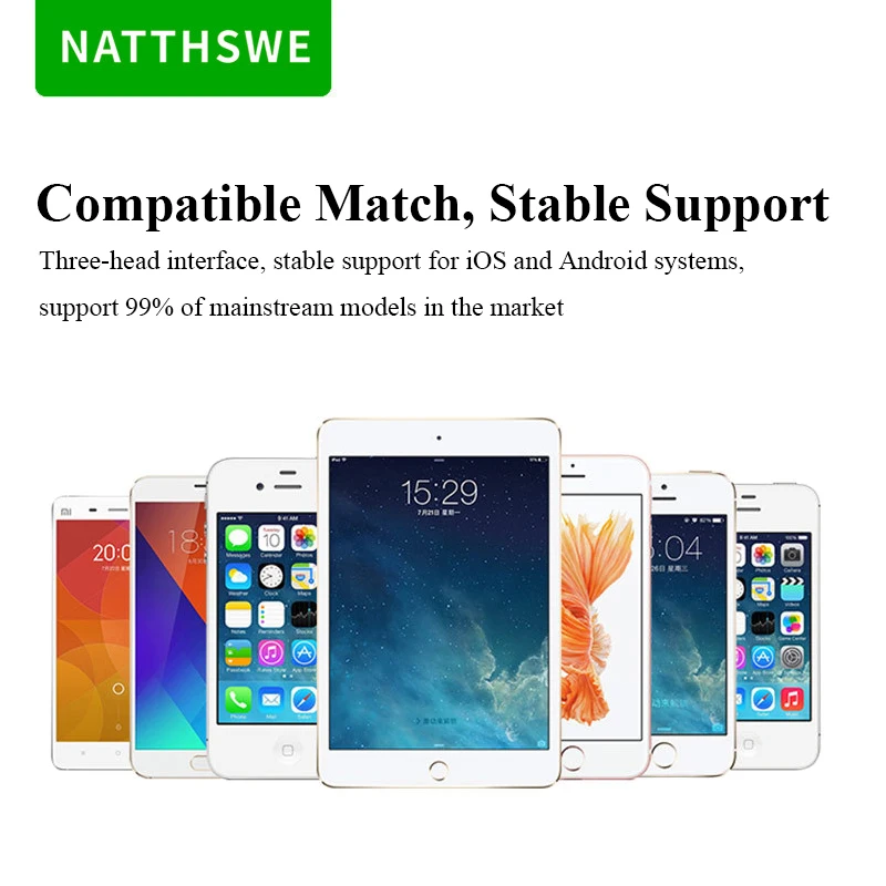 NATTHSWE 3 в 1 Магнитный кабель для быстрой зарядки Micro usb type C линия передачи данных iPhone
