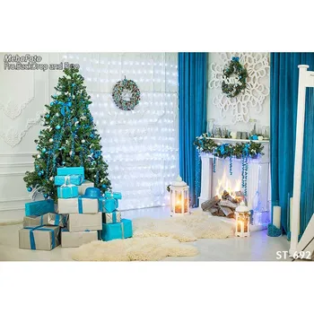 

Vinyl Photography Christmas tree Backgrounds Computer Printed Children Christmas Wood floor Backdrop for Photo Studio ST-692