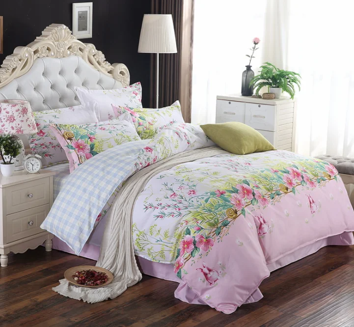 NTMY 09 Ultratex Home Textile Printed Multi Color Multi Sizes Comfortable Thicked Brushed Suede Bedding Sets Duvet Cover Bed Sh