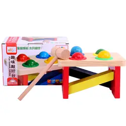 MWZ детские развивающие силы ребенка раннего возраста деревянные качества стук мяч Таблица Цвет Соответствующие игрушки