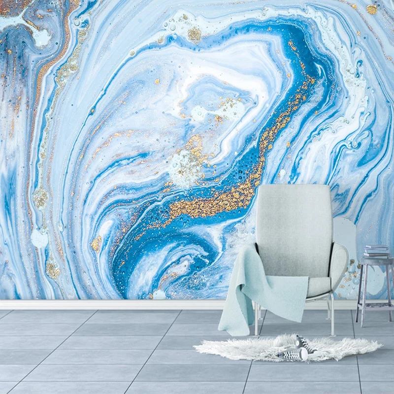 Custom 3D Wallpaper Mural De Parede Blue Marble Pattern TV Background Wall Painting Papers Home Decor Living Room Modern | Обустройство