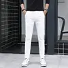 Men's Pure White Pants Slim Fit Business Pants for Men Suit Pants Ankle Length Summer Autumn Formal Leisure Suit Trousers  L79 3