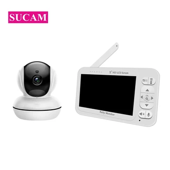 

Wireless Digital Pan Tilt Baby Monitor Night Vision Two Way Audio Music Temperature 5Inch LCD 720PHD Infant Video Monitor