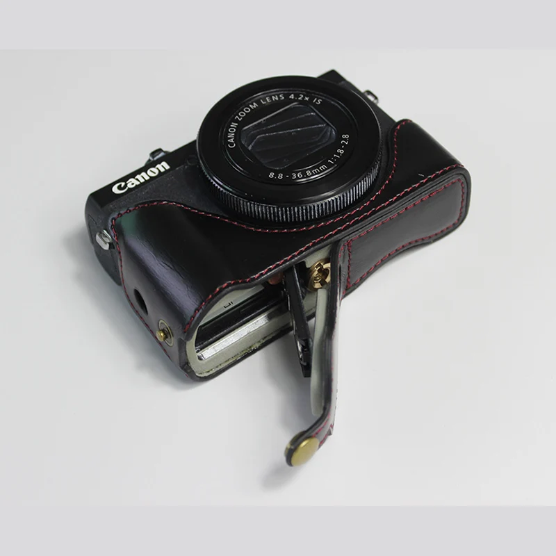 Pu кожаный чехол сумка для камеры для Canon G7 X Mark III gsxxiii G7X3 G7XM3 портативный половина крышки корпуса Нижняя оболочка