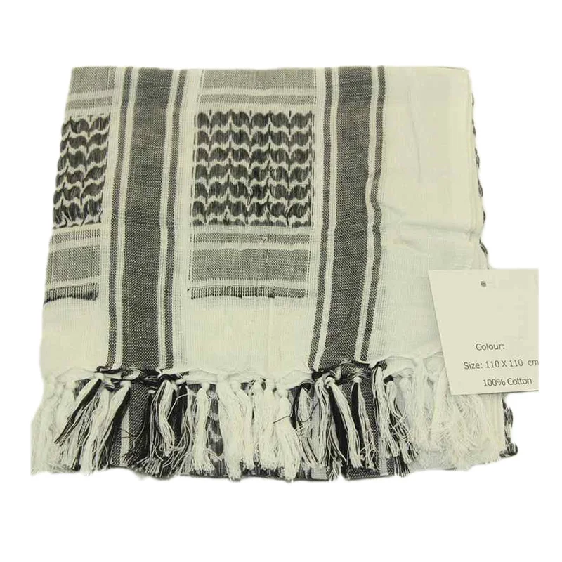Мужские и женские военные тактические Keffiyeh Shemagh шарф в арабском стиле, шаль на шею, накидка на голову, синие хлопковые зимние шарфы