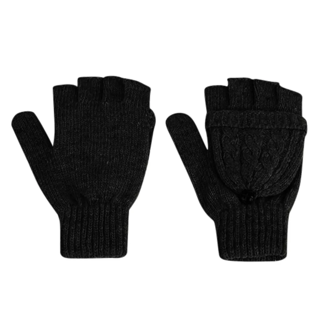 Black Vingerloze Handschoenen Hoge Handschoenen женские зимние перчатки с теплой подкладкой-уютные вязаные толстые перчатки варежки W1220 - Цвет: Black