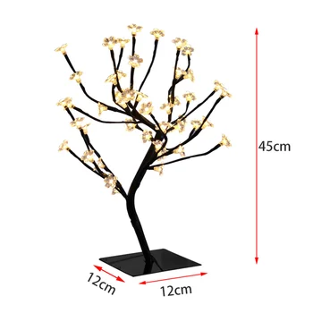 

Cherry LED Blossom Light Desk Bonsai Trees USB Table Lamps For Home Indoor Decor PVC Warm White Night Lights 45cm