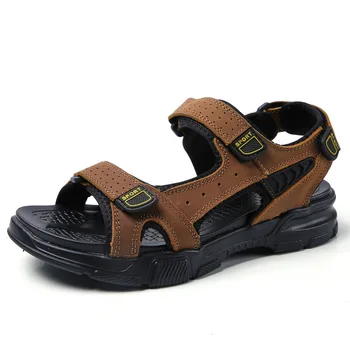 

Erkek Sandalet Mens Sandles Full Grain Leather Large Size Casual Anti Slip Men Sandalsia