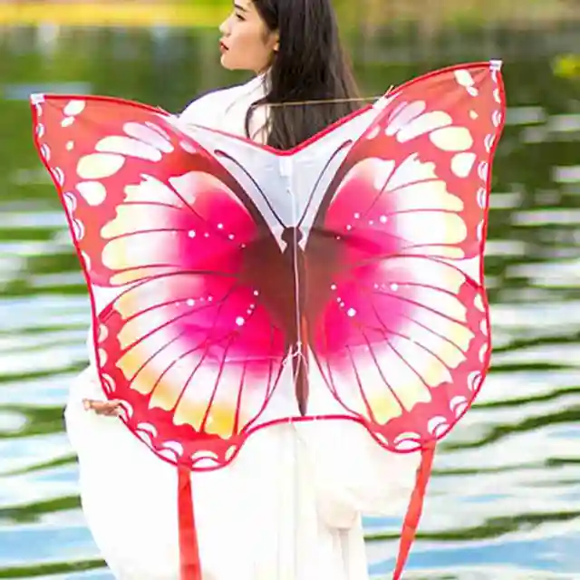 Creativity Blue Red Couples Butterfly Kite 30m Kite String Children Kite Flying Toys Easy Control Ripstop Kite For Adult Kid 2
