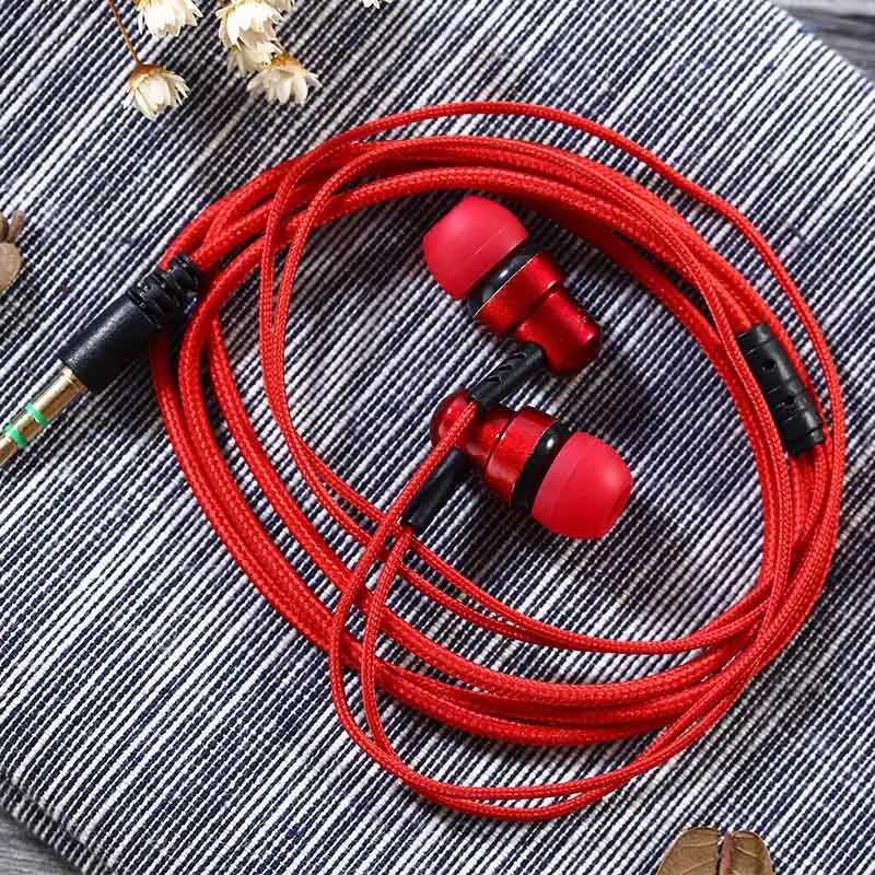 K1 Fashion Nylon Braided Headset Wired Earphone With Microphone Portable Audio And Video Device
